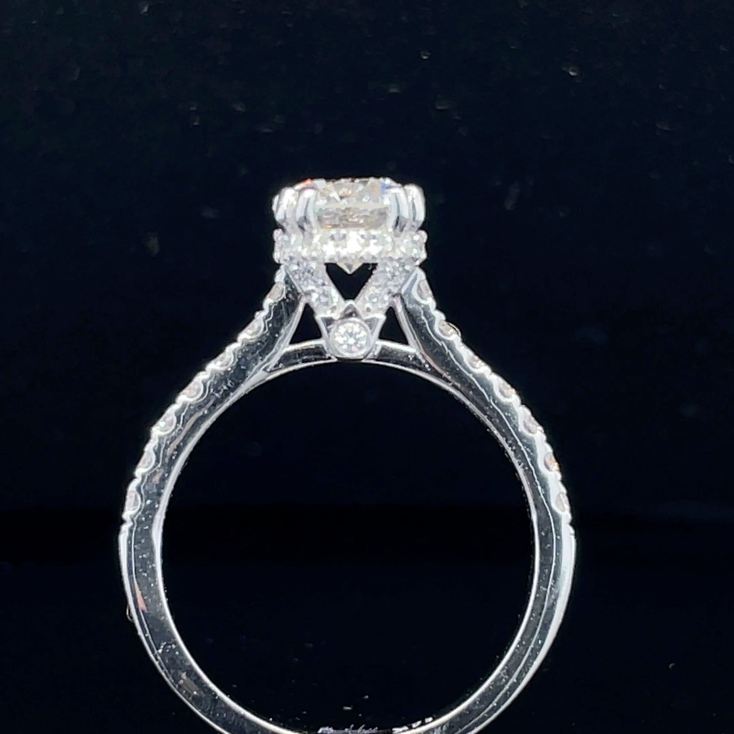 GIA Certified Custom-Made Round Diamond Hidden Halo Engagement Ring