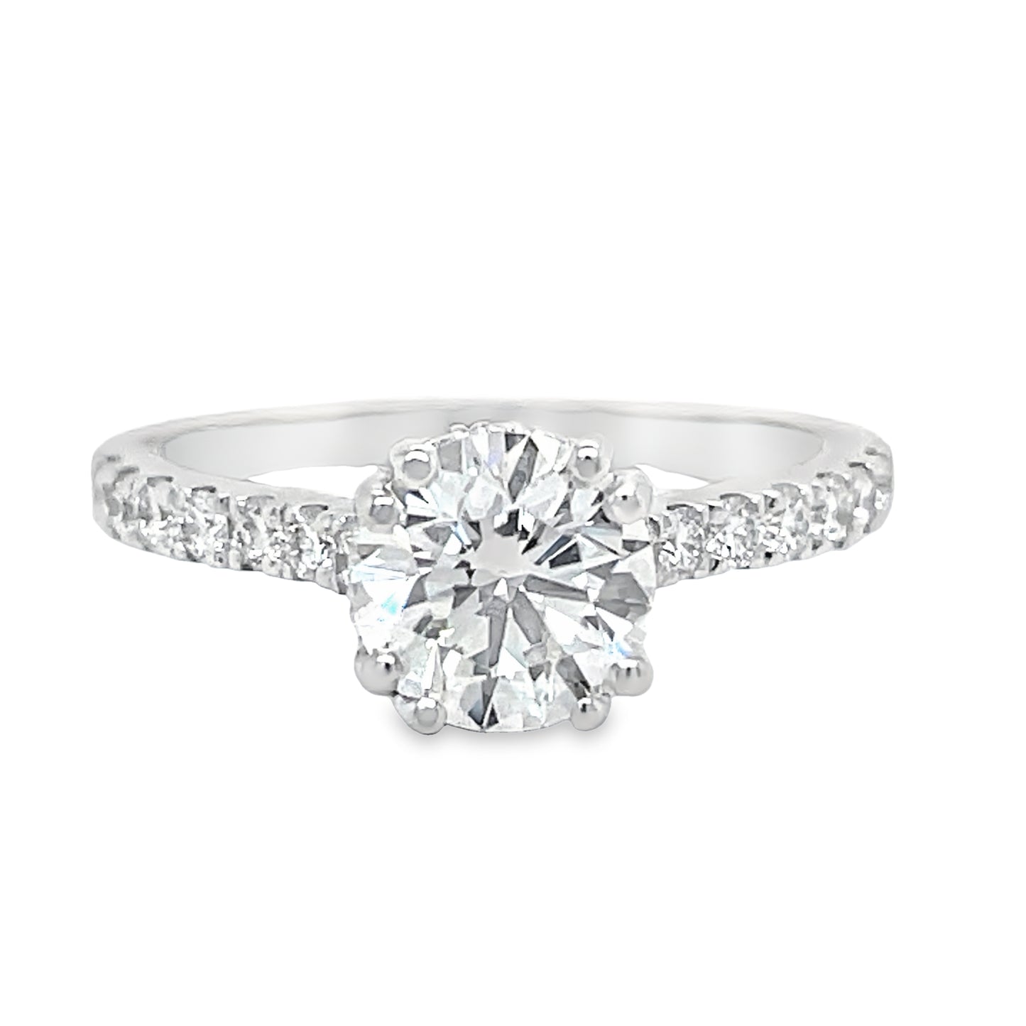 GIA Certified Custom-Made Round Diamond Hidden Halo Engagement Ring