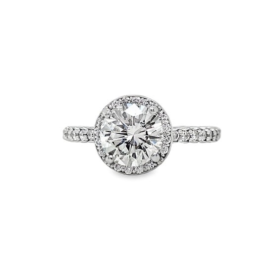 Custom Made Diamond Bezel Round Brilliant Diamond Ring 1.16 cts Front View
