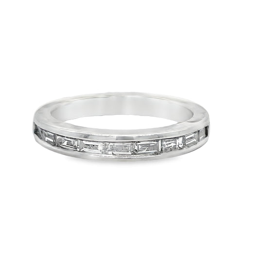 Baguette Diamonds Anniversary Band Channel Set 0.62 cts Top view 