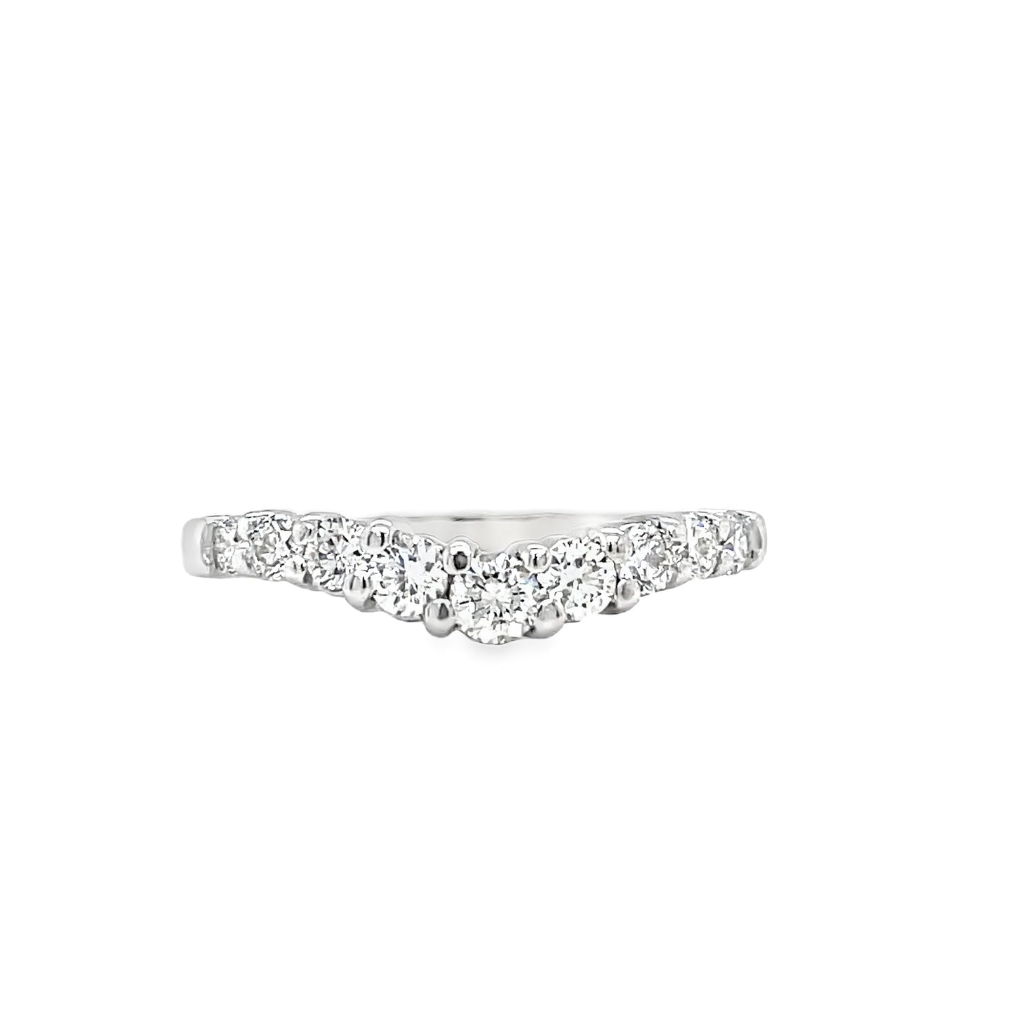 Anniversary Diamond V- Shape Ring 0.55 cts Front view 