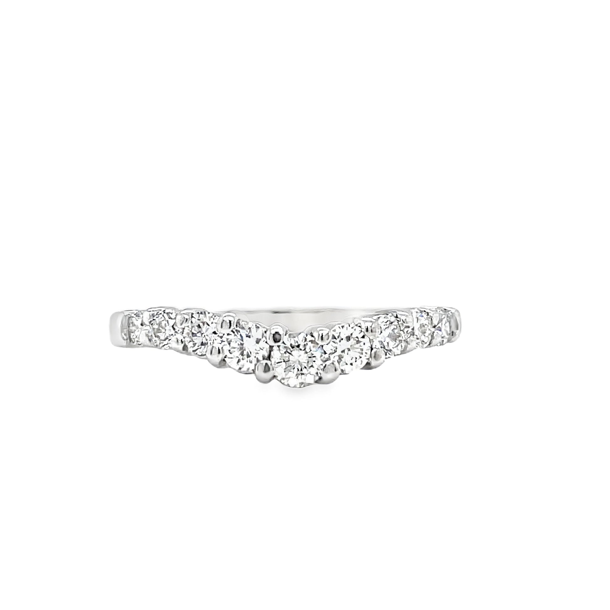 Anniversary Diamond V- Shape Ring 0.55 cts Front view 