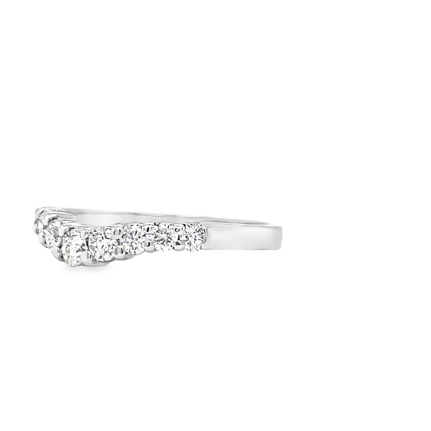 Anniversary Diamond V- Shape Ring 0.55 cts Side view 