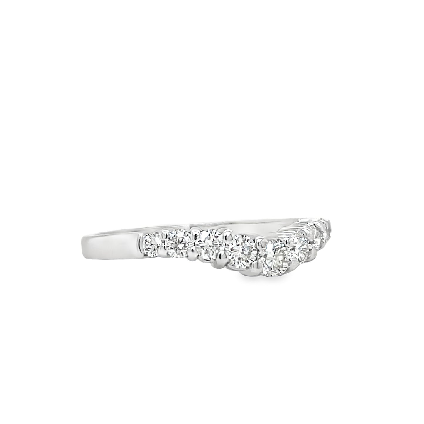 Anniversary Diamond V- Shape Ring 0.55 cts Side view 