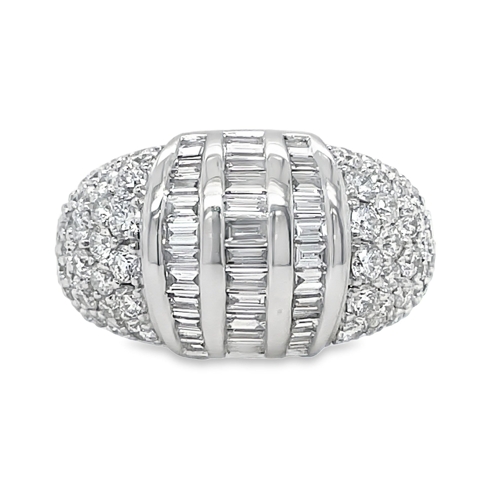 Stunning Mixed Cut Diamond Wide Ring Front view