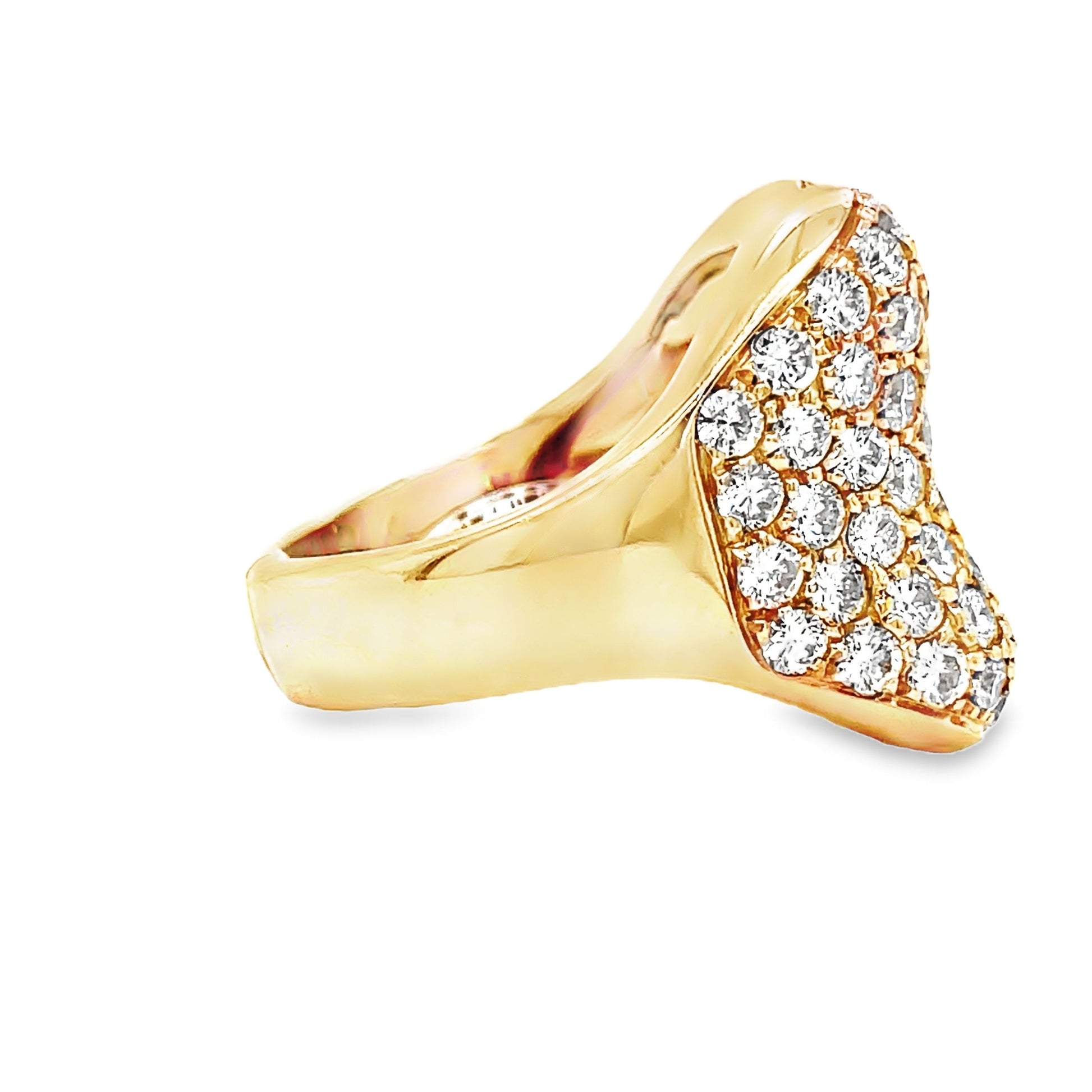 Diamond Pave Cocktail Wide Rose Gold Ring Profile View