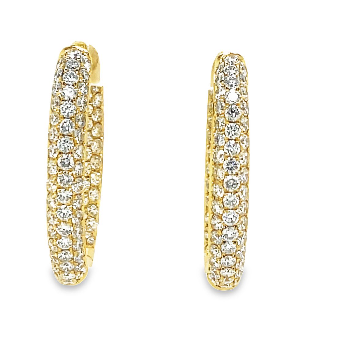 Diamond Pave Hoop Earrings Front view