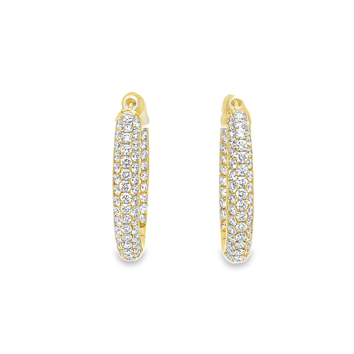 Diamond Pave Hoop Earrings Front view
