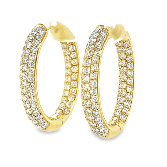 Diamond Pave Hoop Earrings Side view