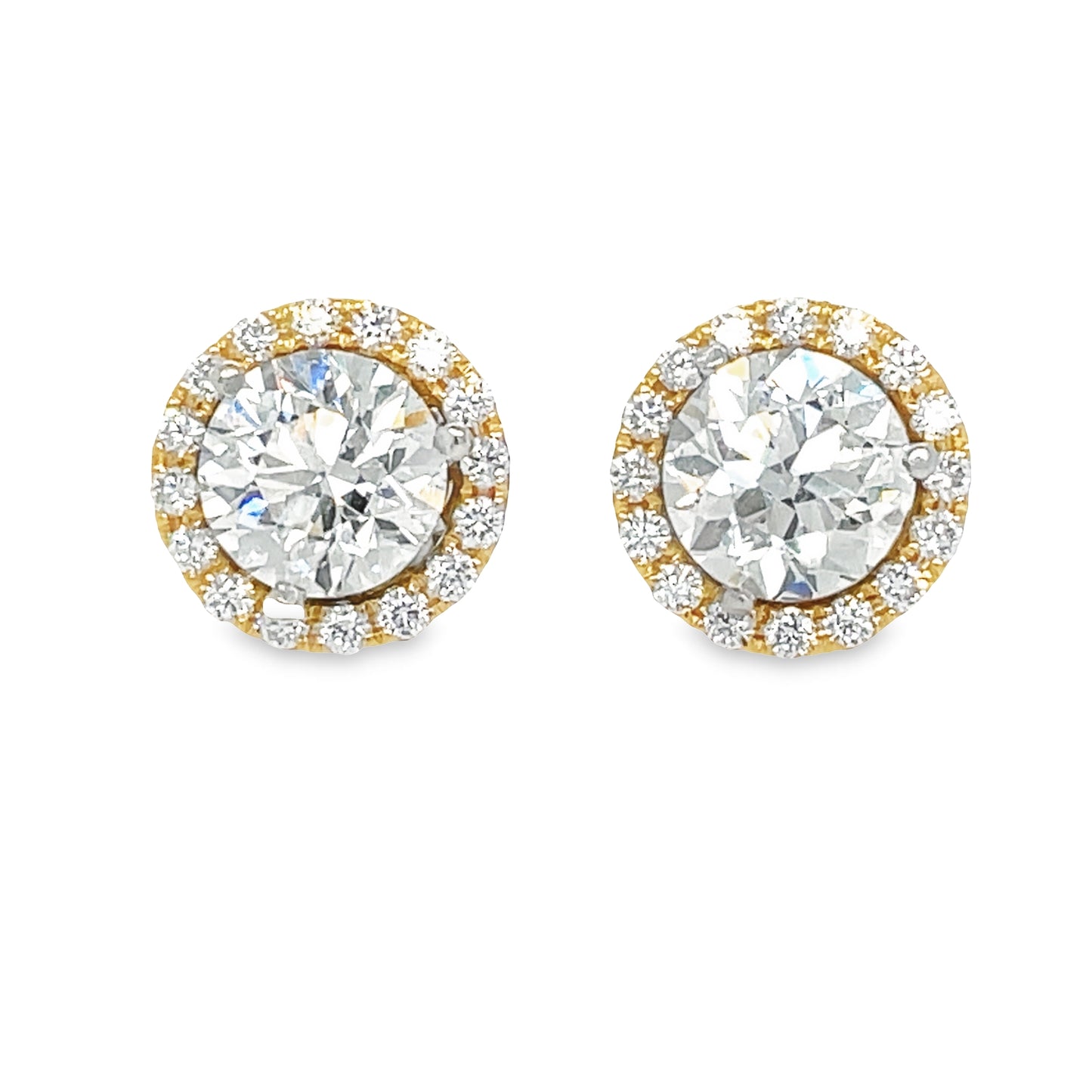 Medium Removable Round Diamond Jacket Earrings 0.34 cts Front view 
