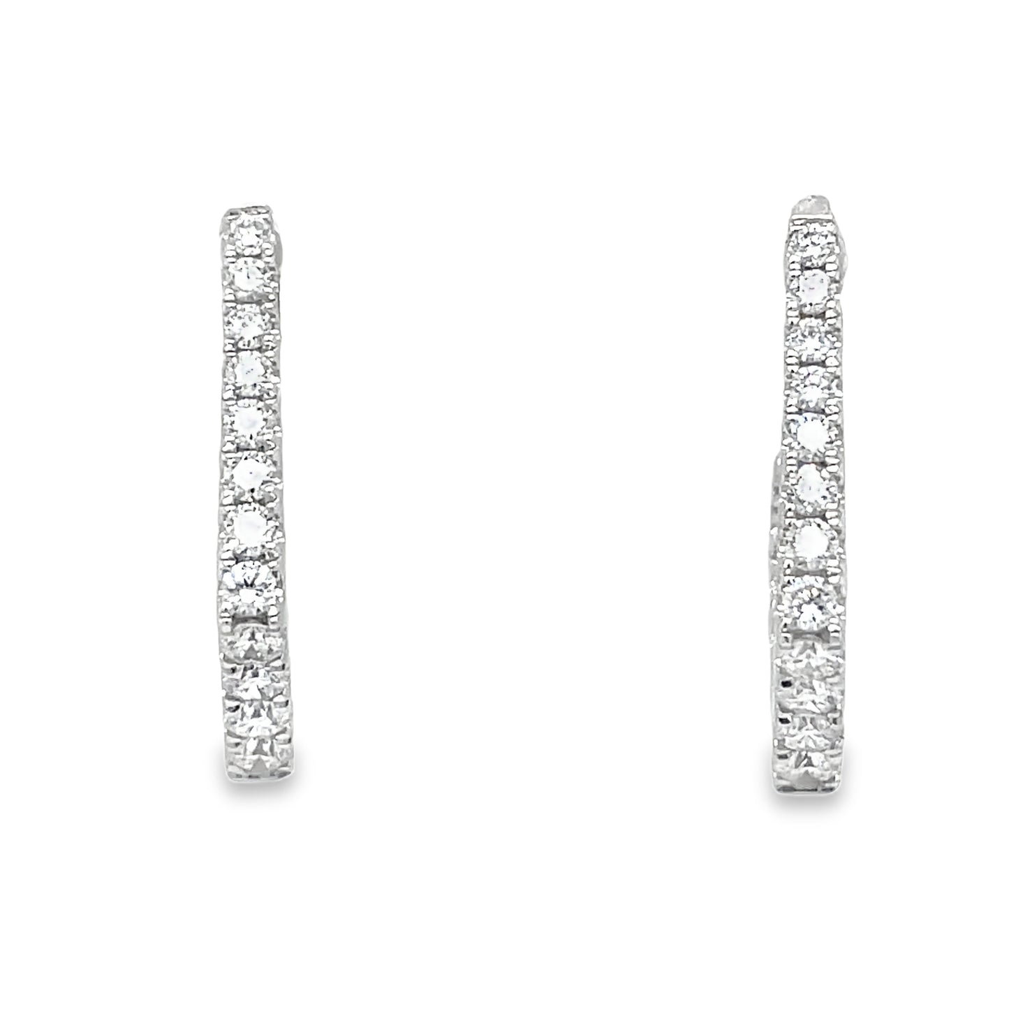 Diamond Geometric Hoop Earrings Front view 