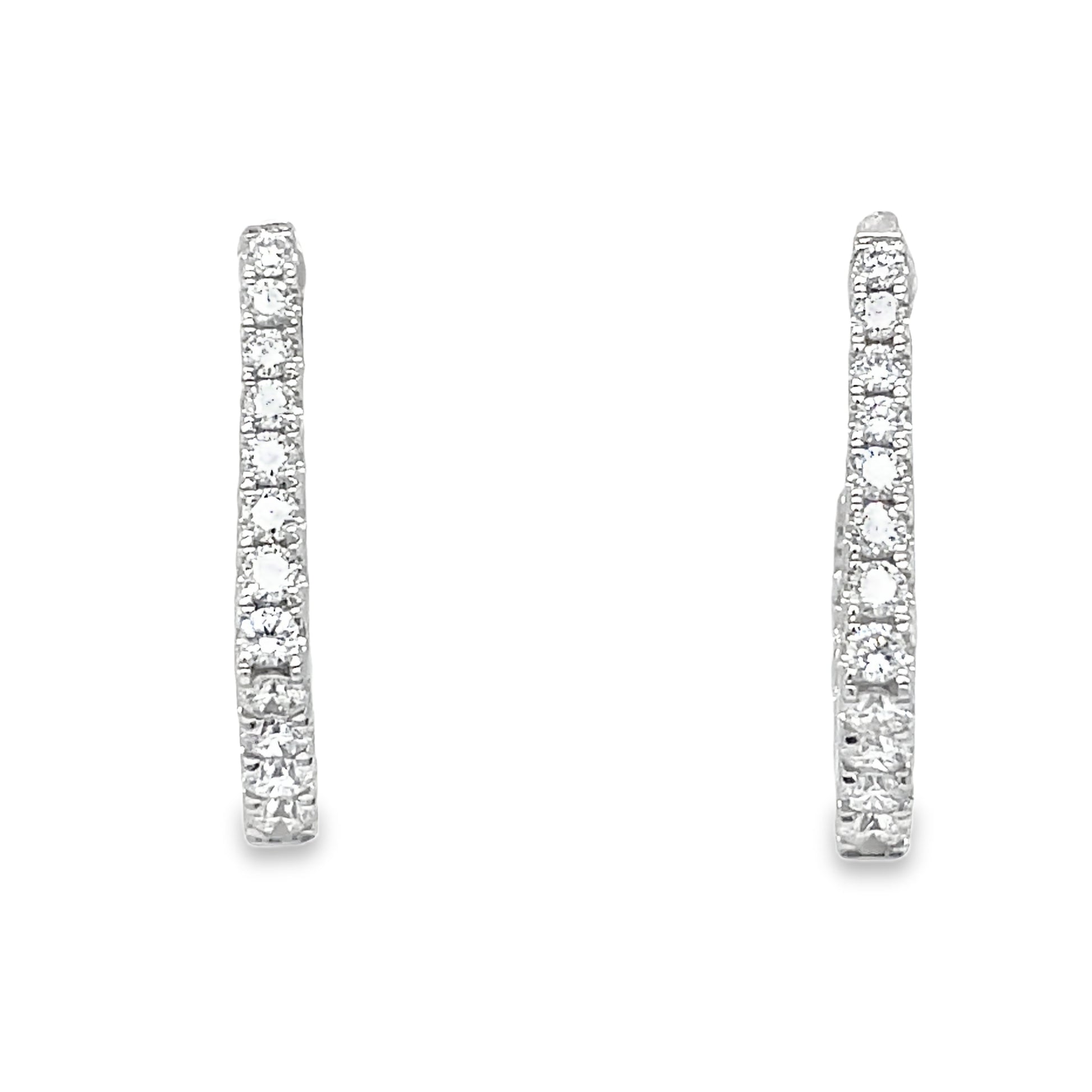 Diamond Geometric Hoop Earrings Front view 
