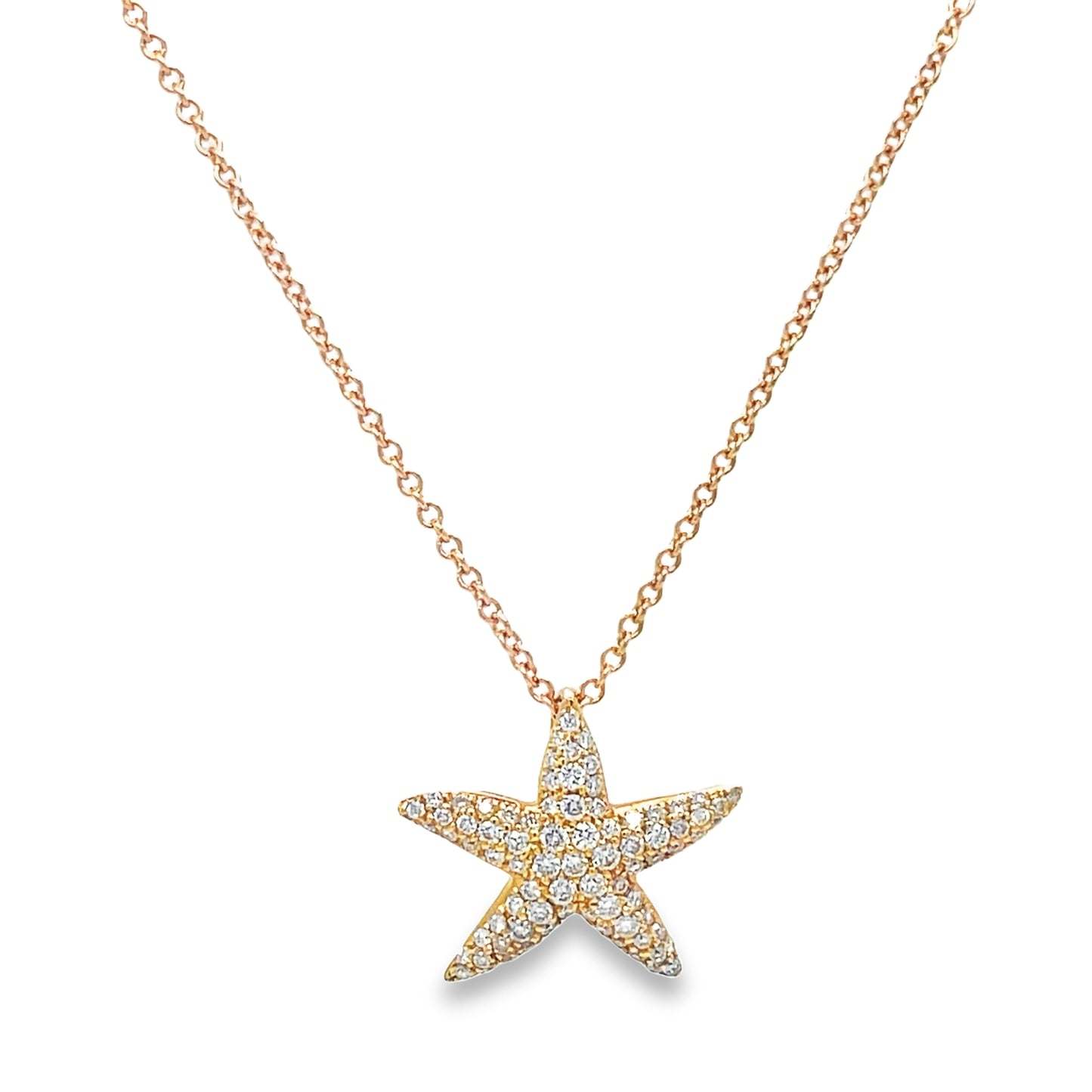 Diamond Starfish Pendant Front view 