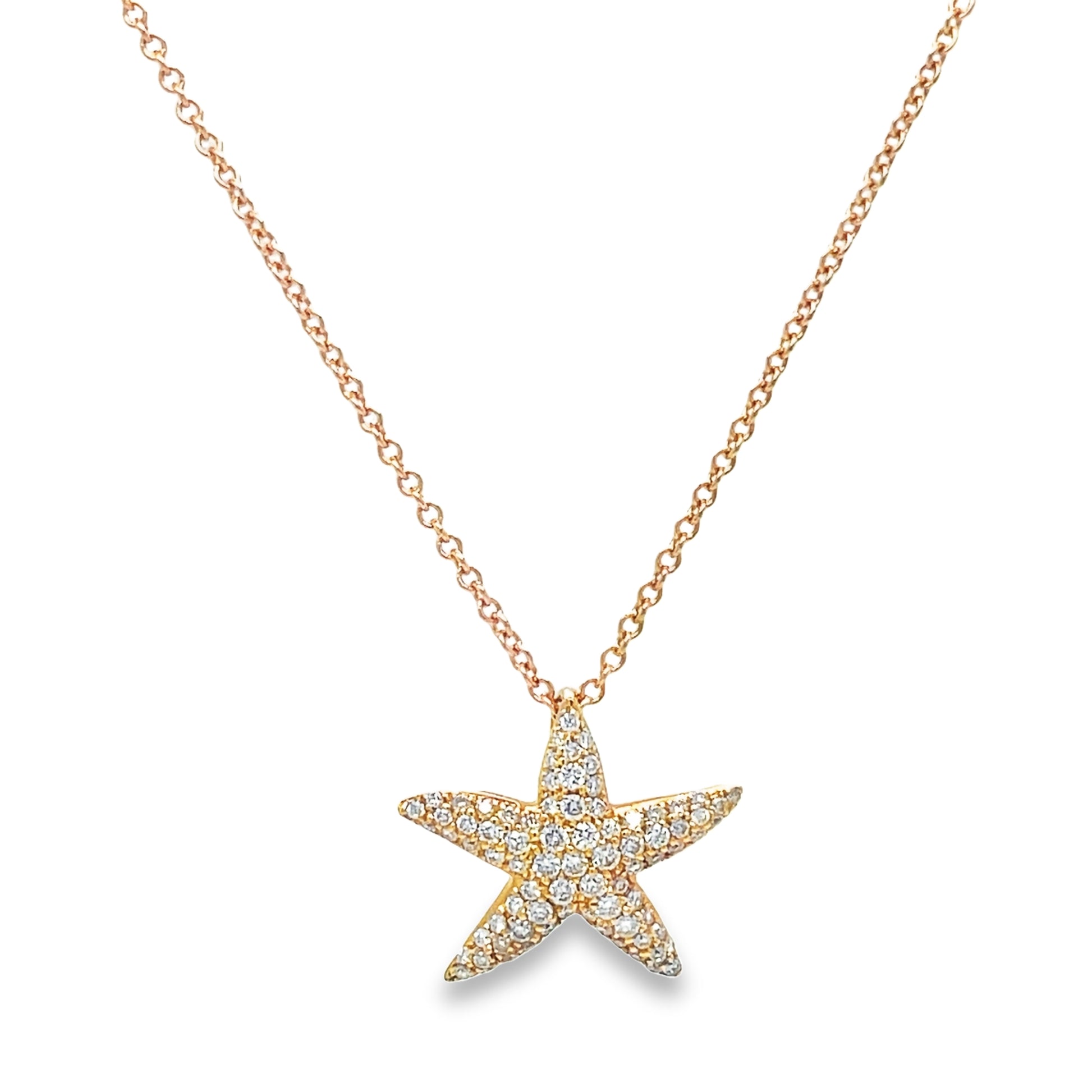 Diamond Starfish Pendant Front view 