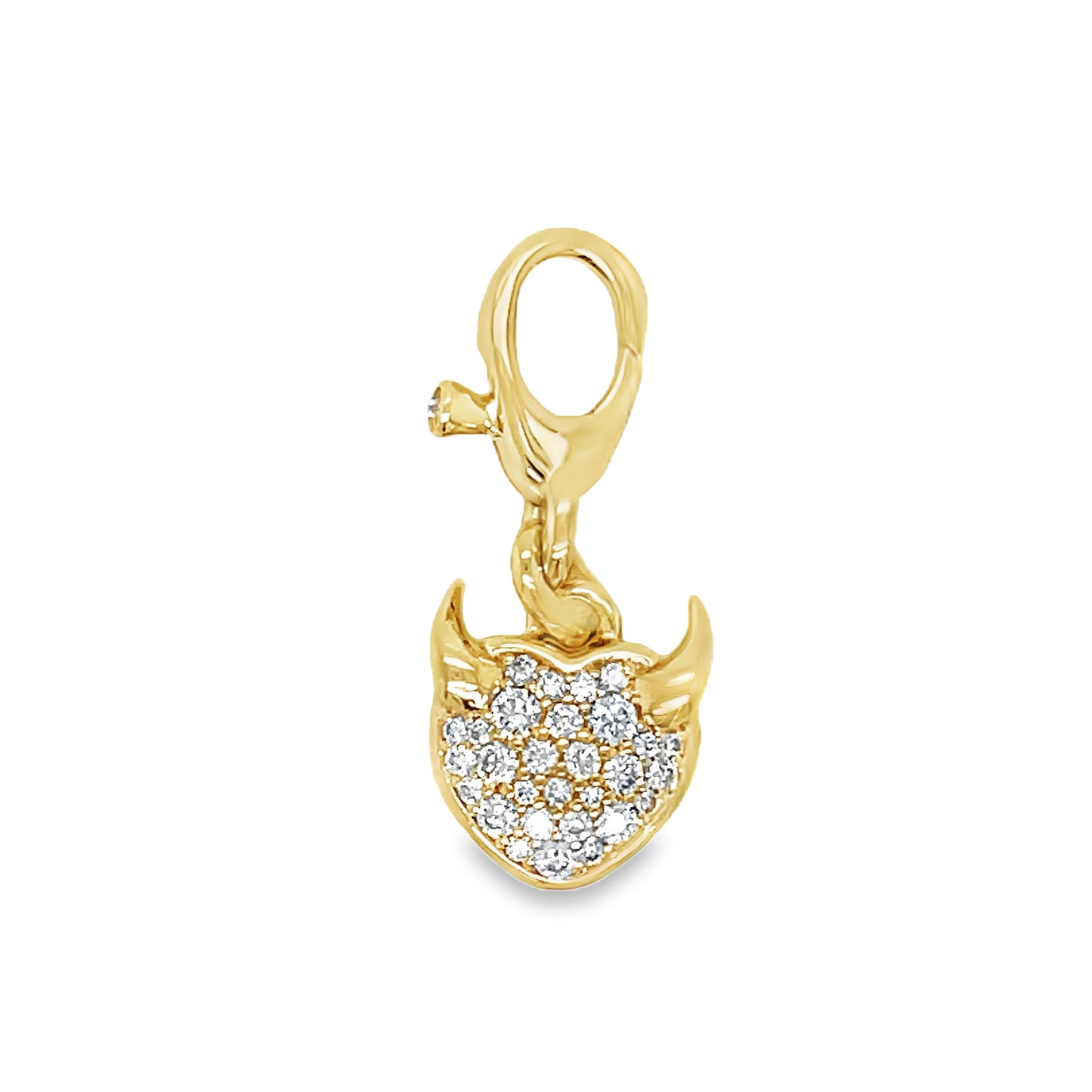 Custom Charm Yellow Gold Necklace Front view 