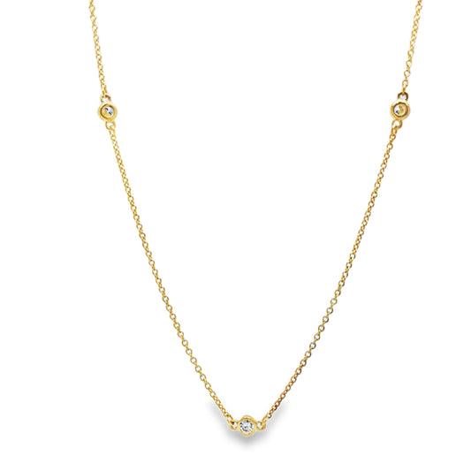 Diamond by the Yard Necklace Yellow Gold 0.25 cts Front view 
