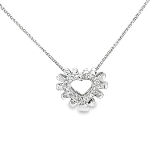 Heart Diamond Pendant Necklace 0.50 cts Front view