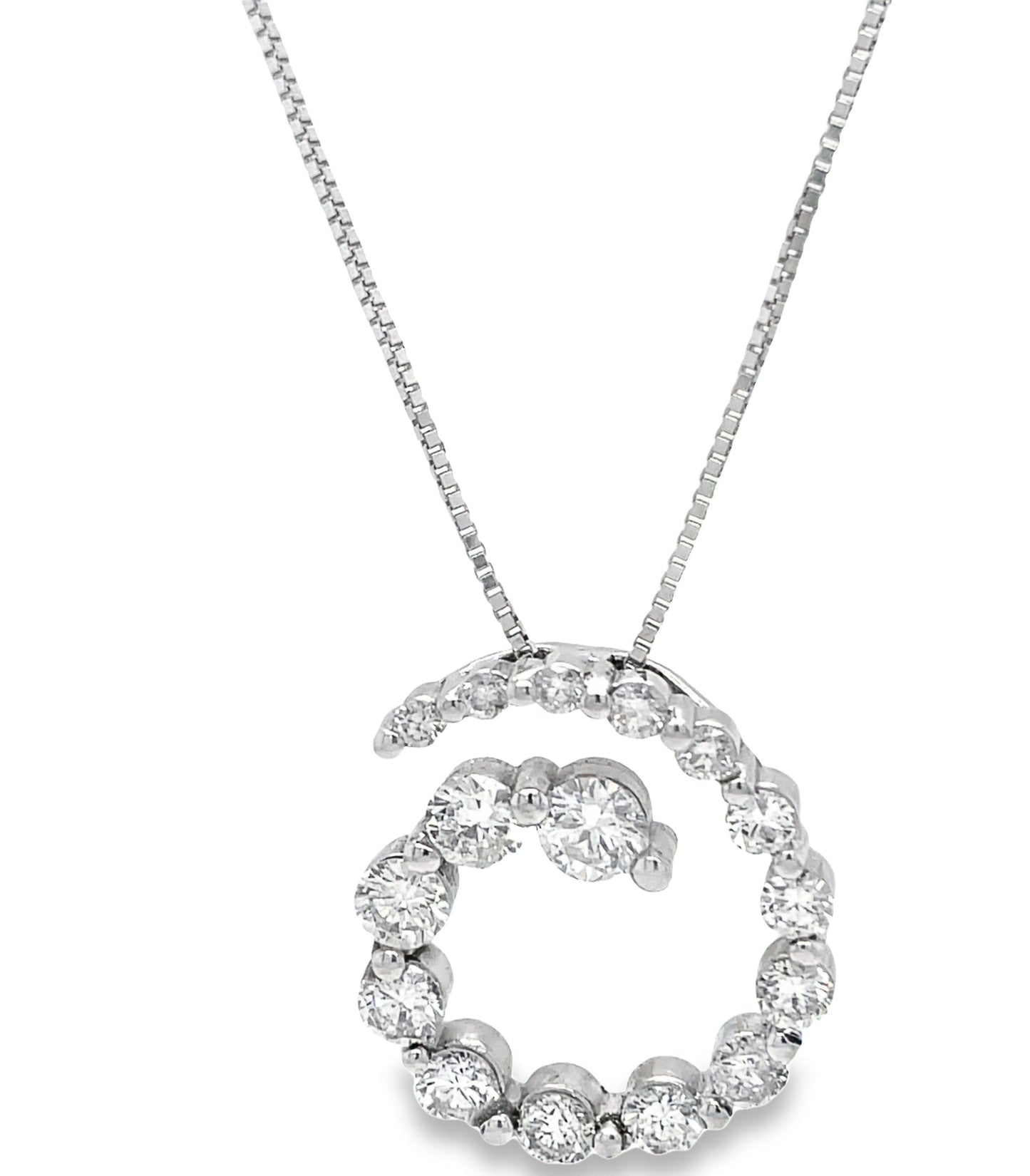 Large Diamond Swirl Pendant Front view 