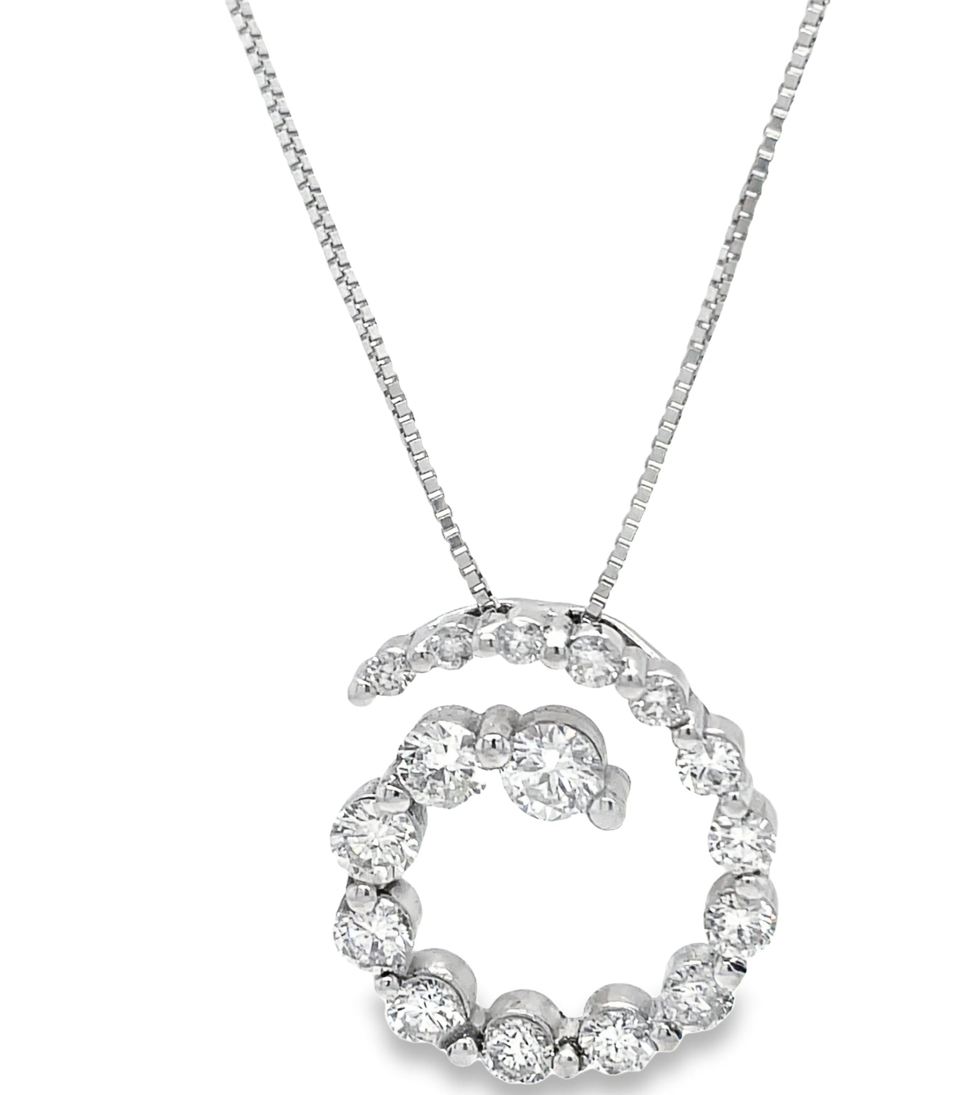 Large Diamond Swirl Pendant Front view 