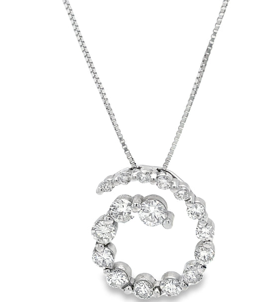 Large Diamond Swirl Pendant Front view 