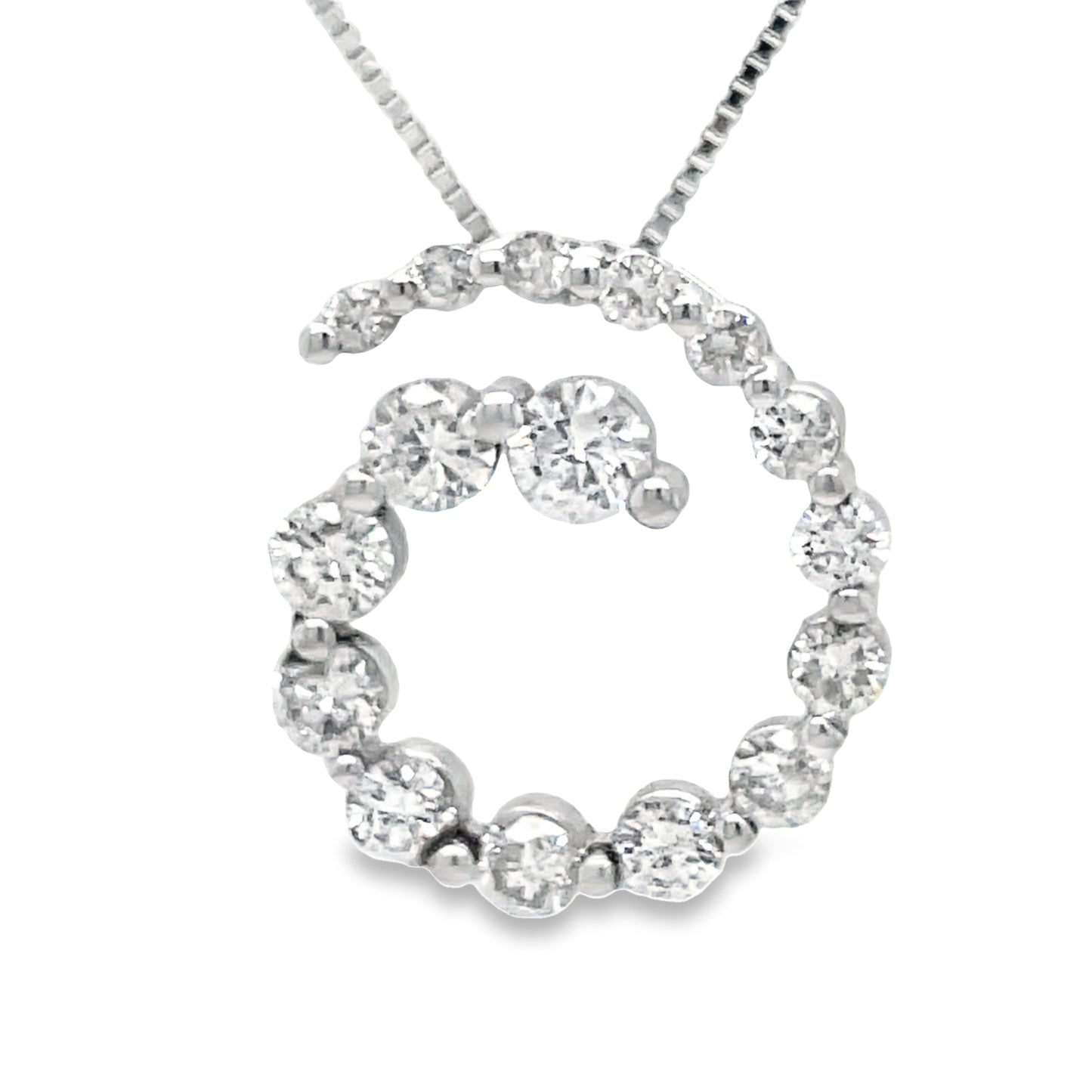 Large Diamond Swirl Pendant Front view 