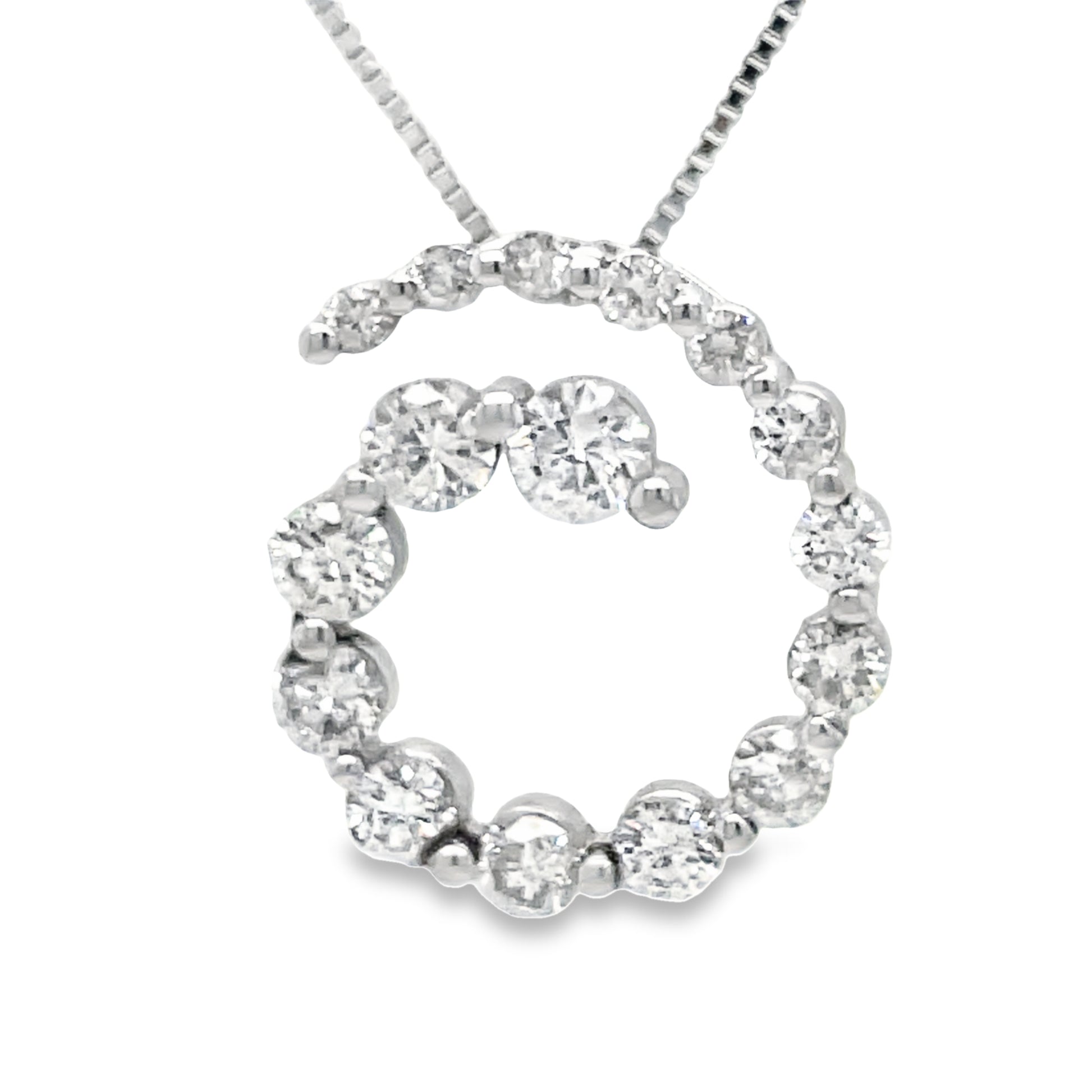 Large Diamond Swirl Pendant Front view 