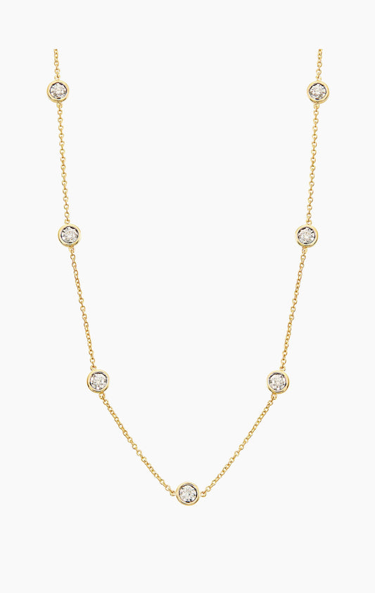 Diamond by the Yard Necklace Yellow Gold 0.70 cts Front view