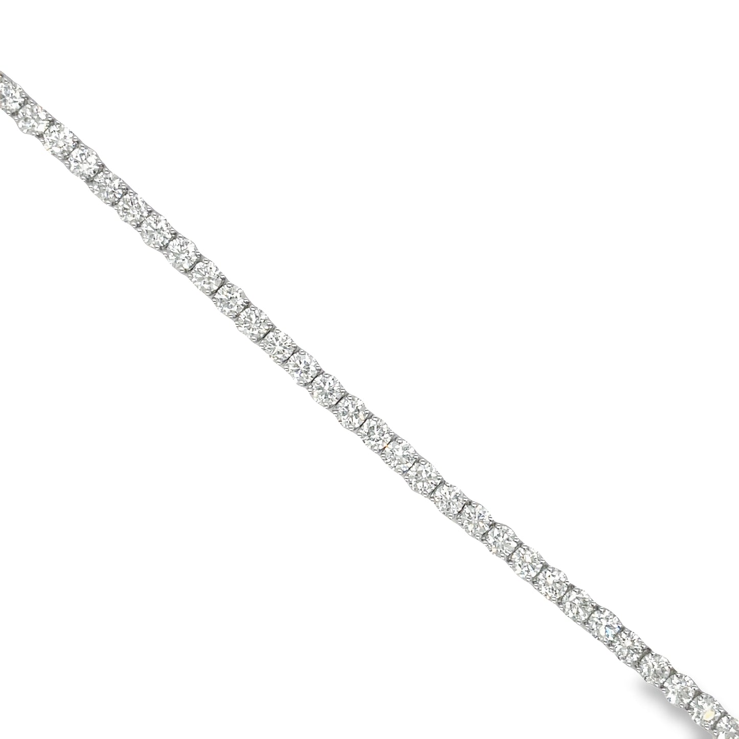 Diamond Line Tennis Bracelet 7.75 cts White Gold Top view 