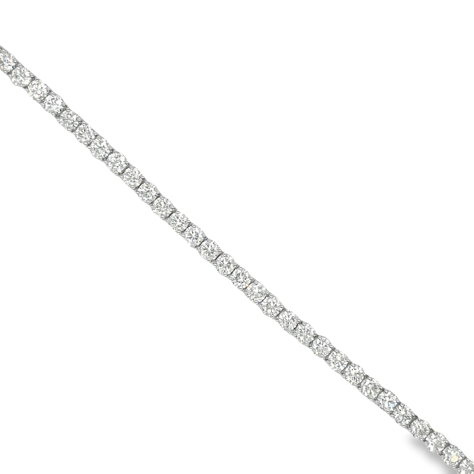 Diamond Line Tennis Bracelet 7.75 cts White Gold Top view 