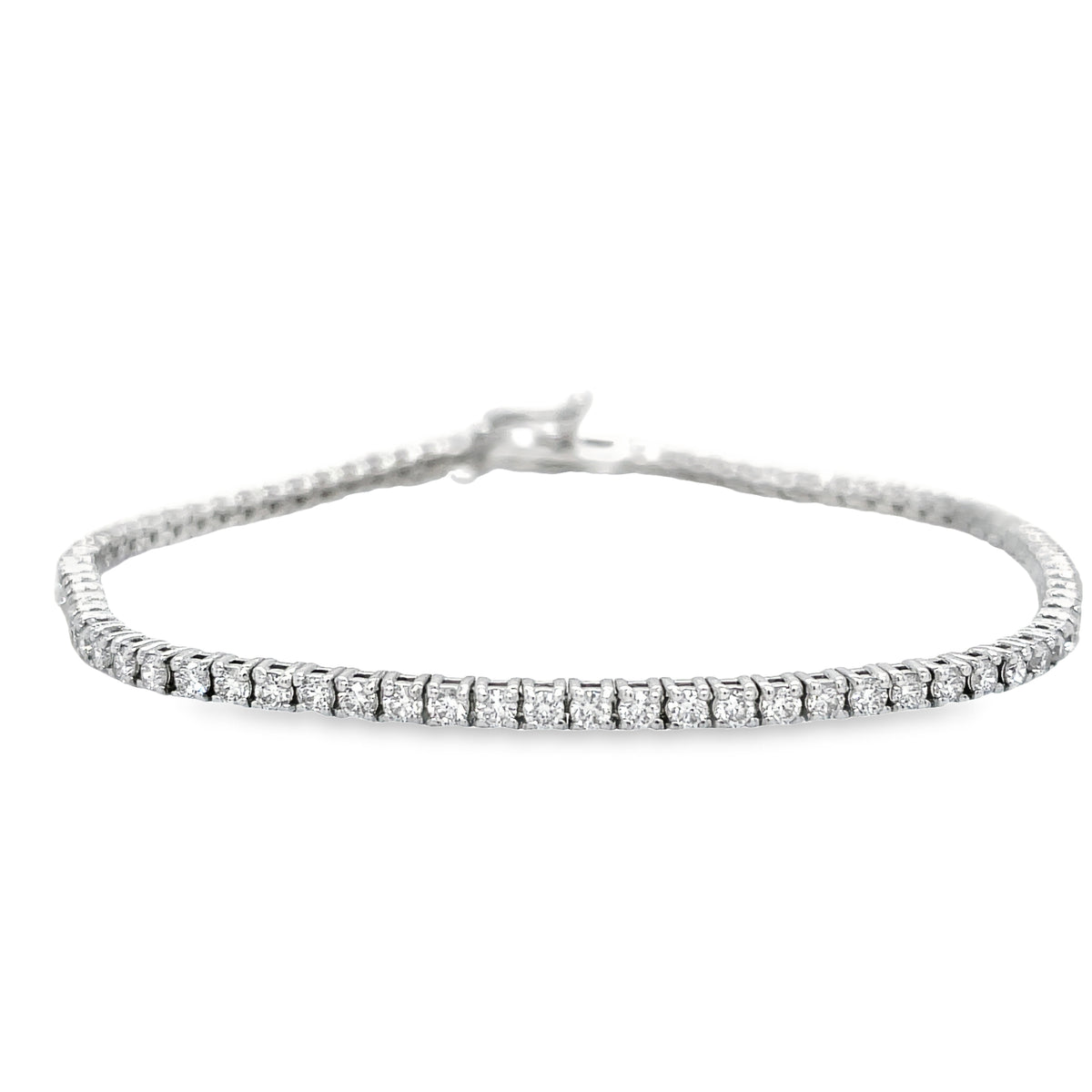 Front view of Diamond Line Tennis Bracelet 1.70 cts 14K White Gold