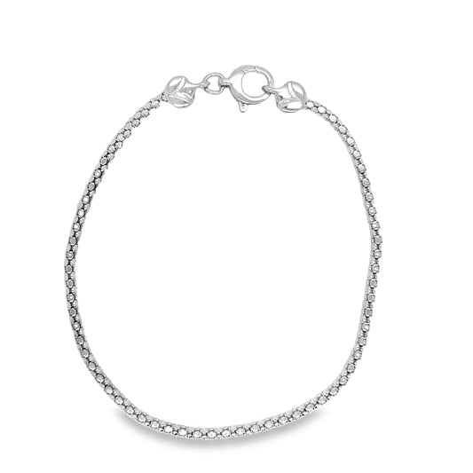 Stella Bracelet 14k White Gold Top view clasp fastened