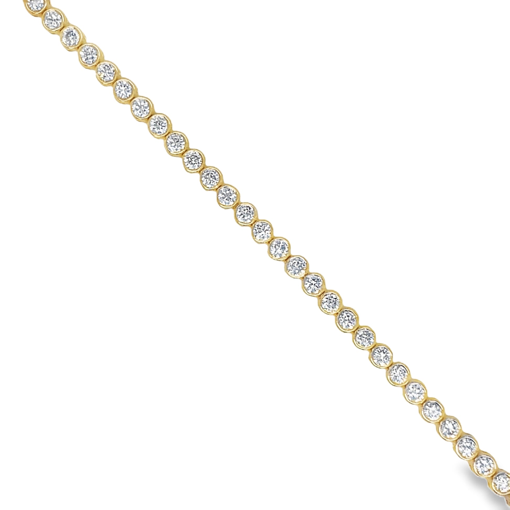 Bezel Diamond Tennis Bracelet 2.92 cts Top View 