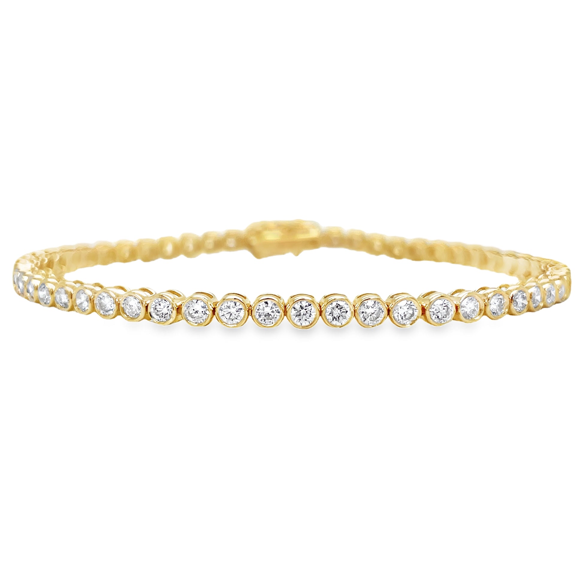 Bezel Diamond Tennis Bracelet 2.92 cts Front View