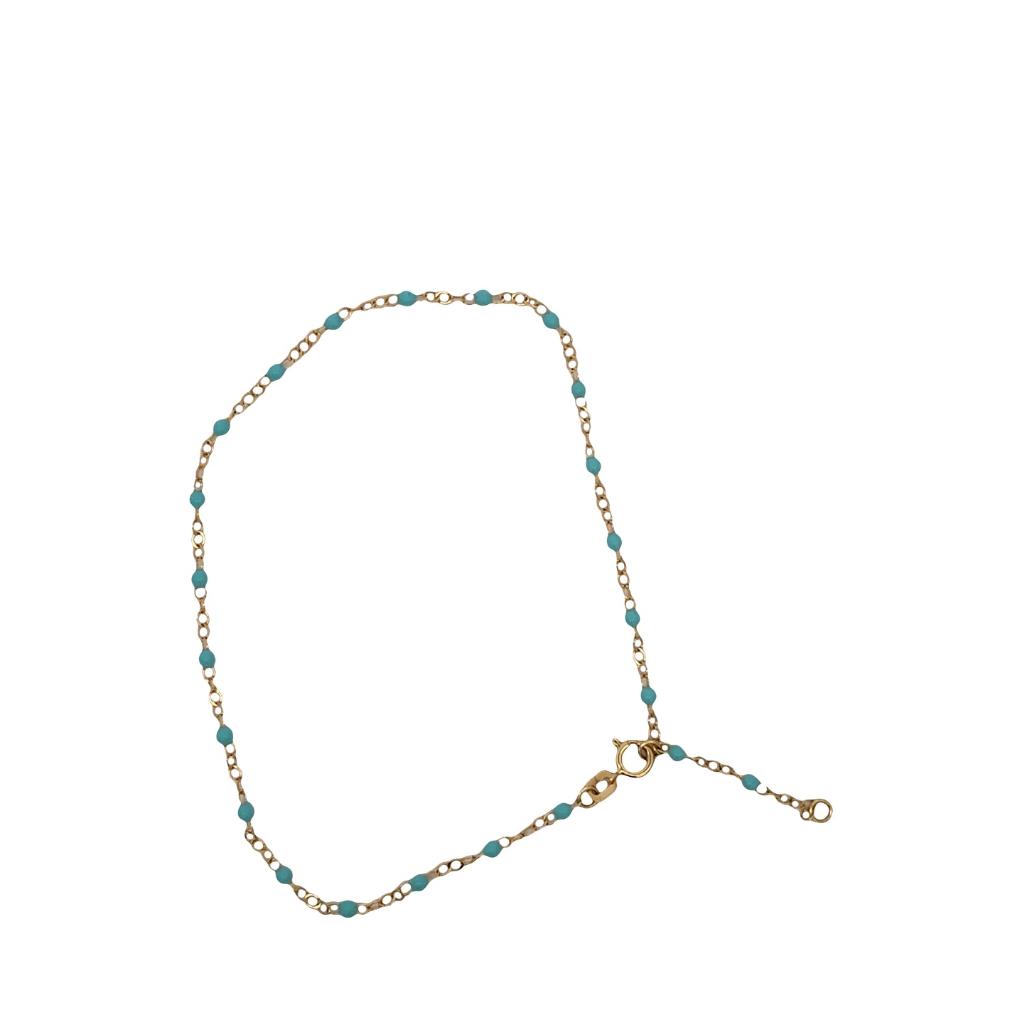 Gold Turquoise Bead Anklet
