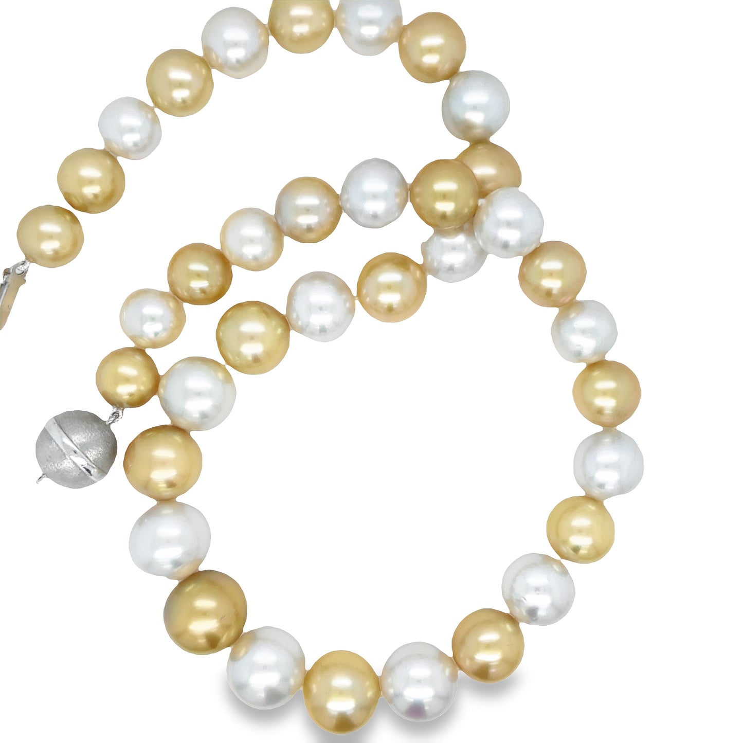 Top view of Golden South Sea Pearl Necklace 13.00 mm to 10.00 mm