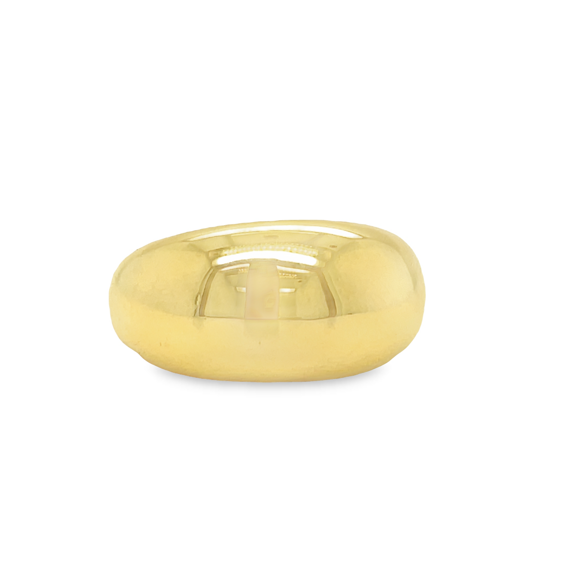 18K Italian Made Dome Solid Ring Front view