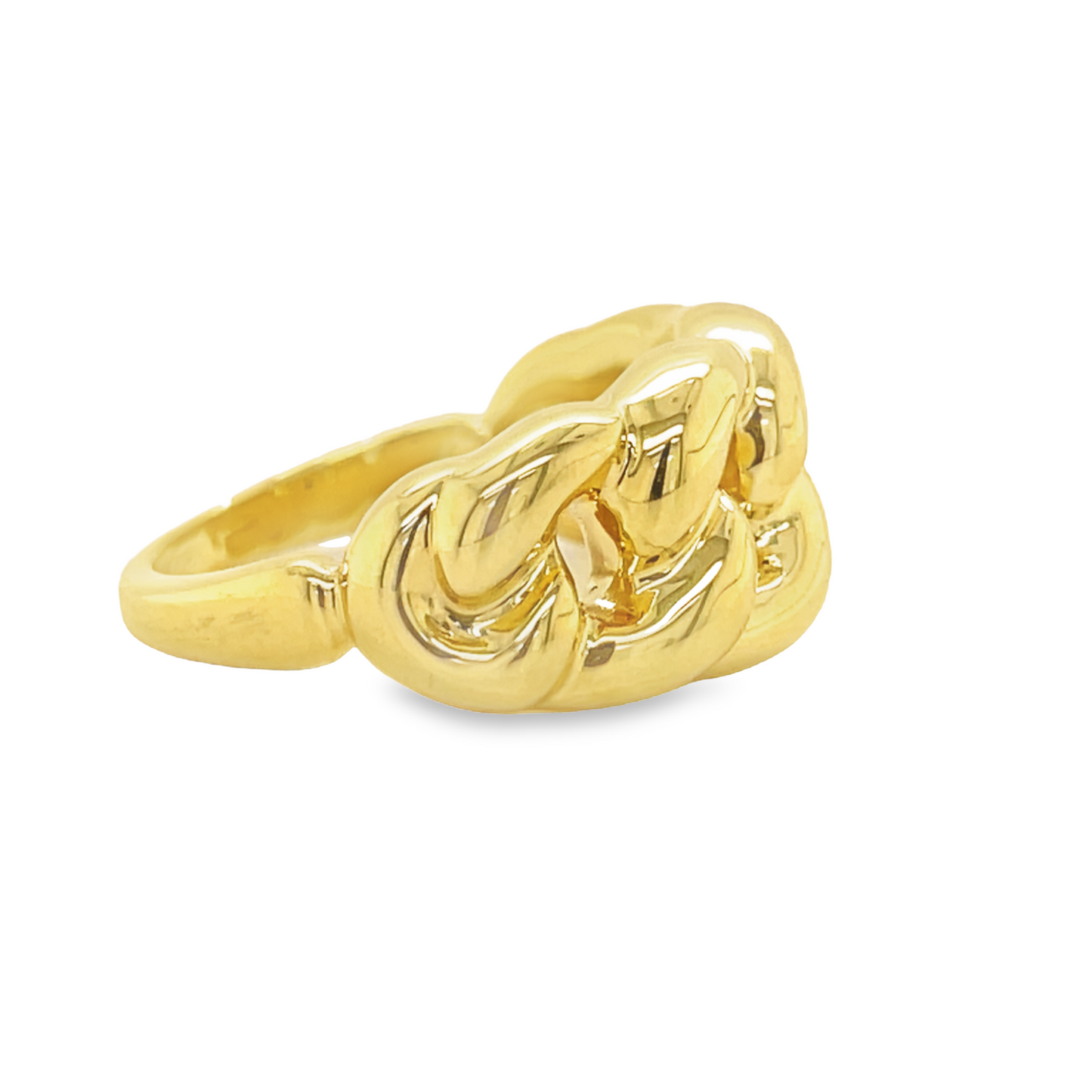 14k Italian Chain Link Ring Side view 