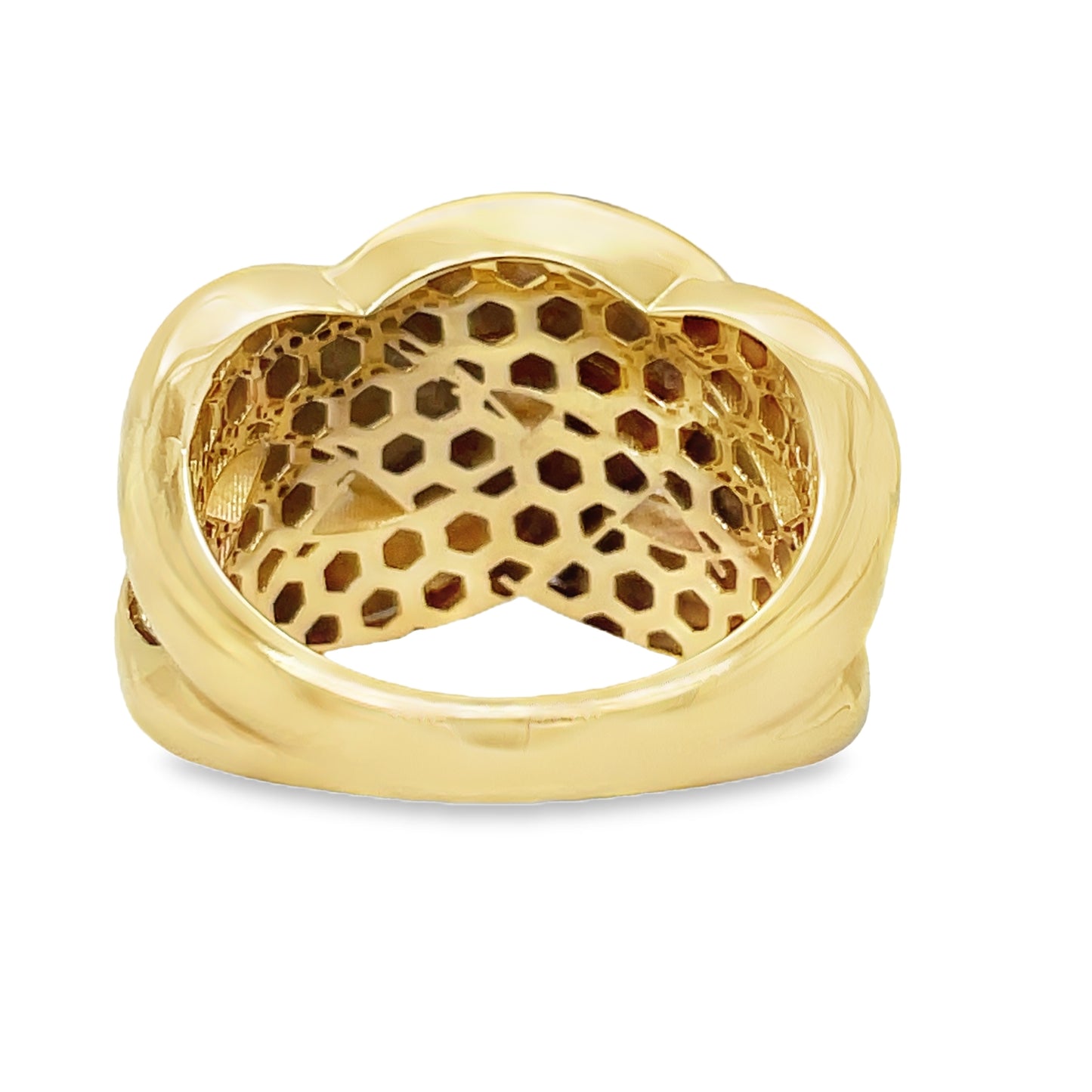 14k Italian Think Chain Link Ring Back View