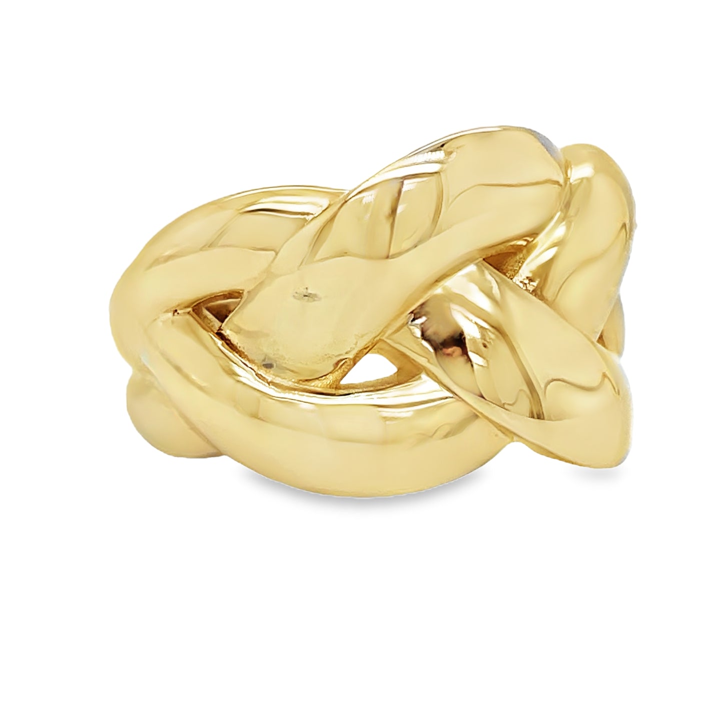 14k Italian Think Chain Link Ring Side view 