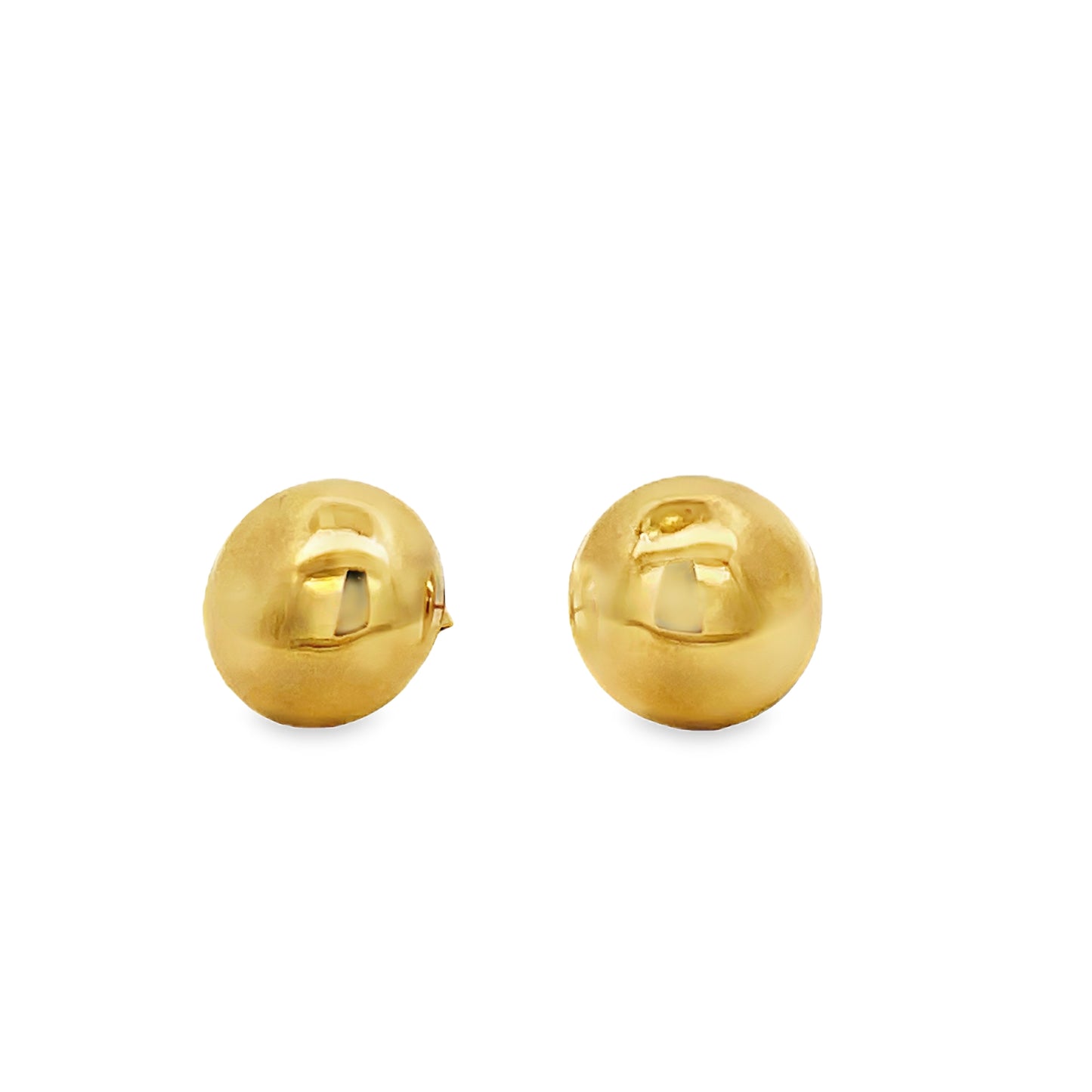 14k Yellow Gold Half Ball Stud Earrings