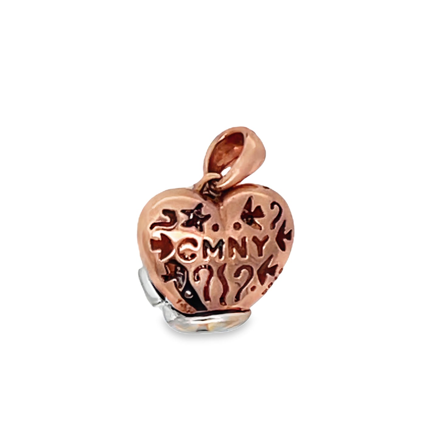 Back view of 18k Rose Gold Diamond Seahorse Heart Pendant