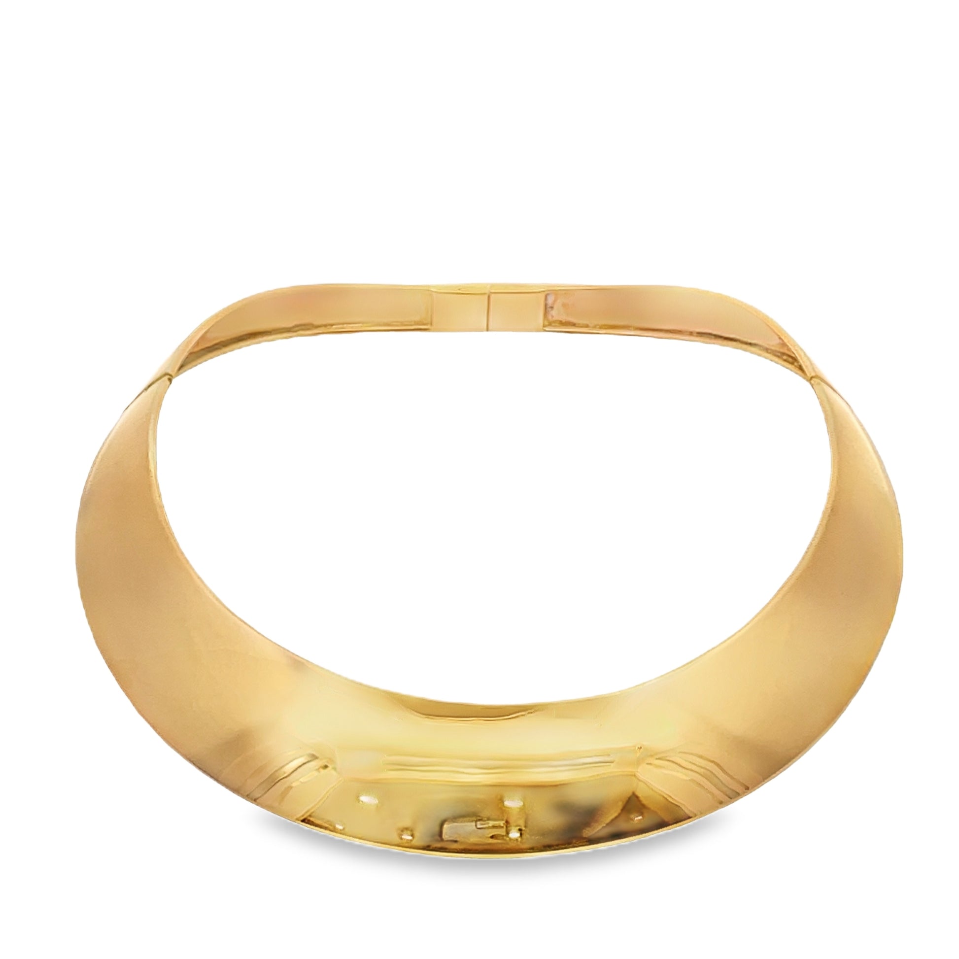 Top view of 18k Yellow Gold Wide Collar Choker 