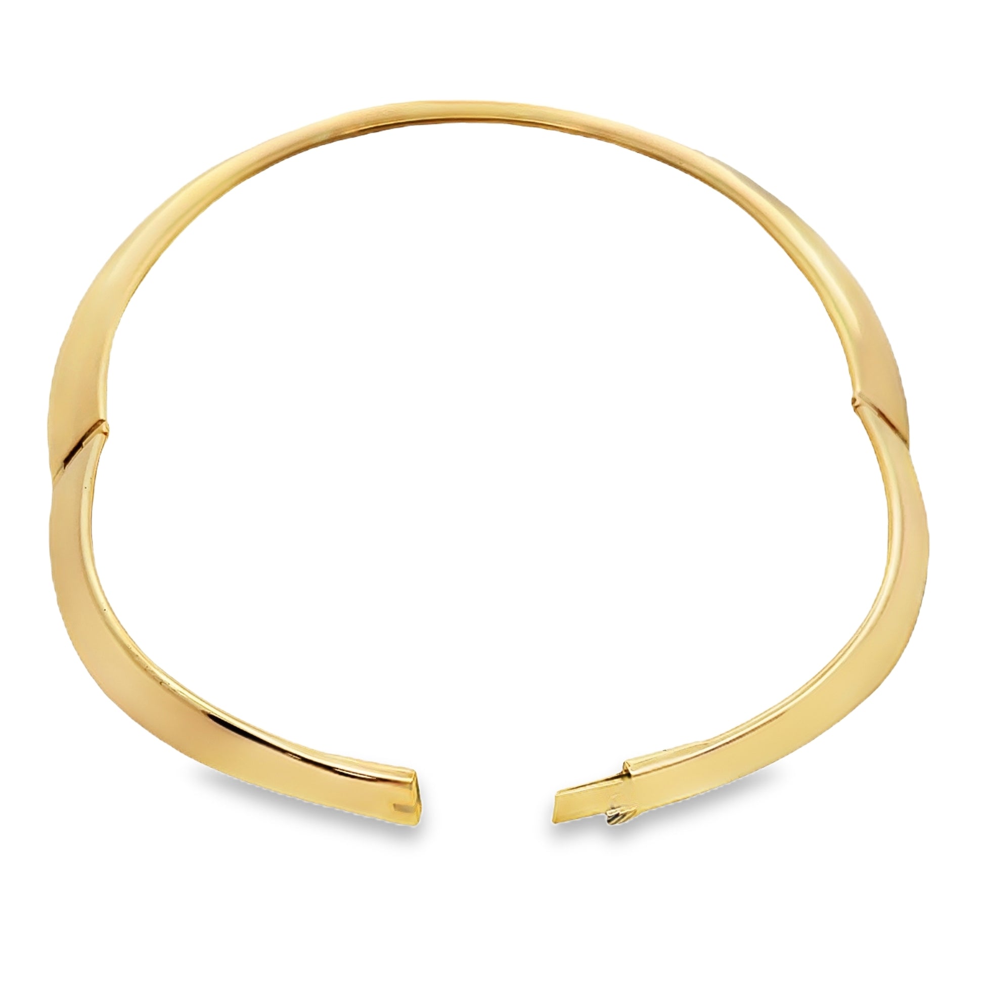 Top view of 18k Yellow Gold Wide Collar Choker 