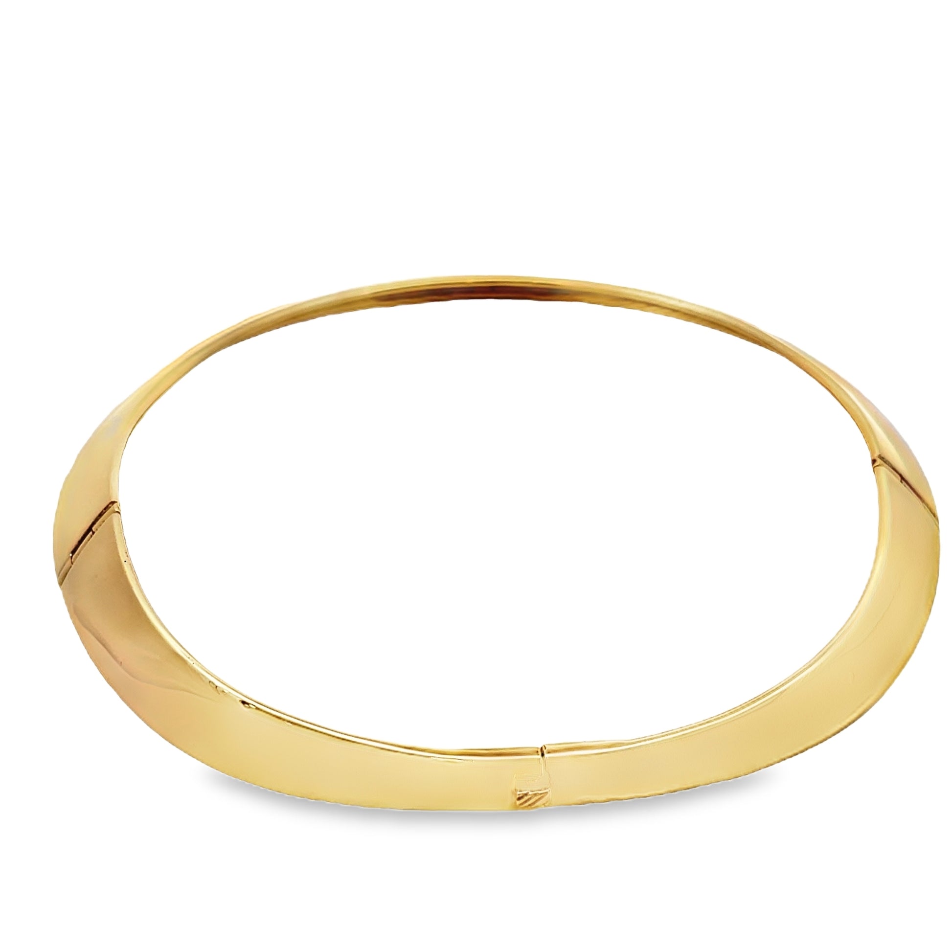 Top view of 18k Yellow Gold Wide Collar Choker 