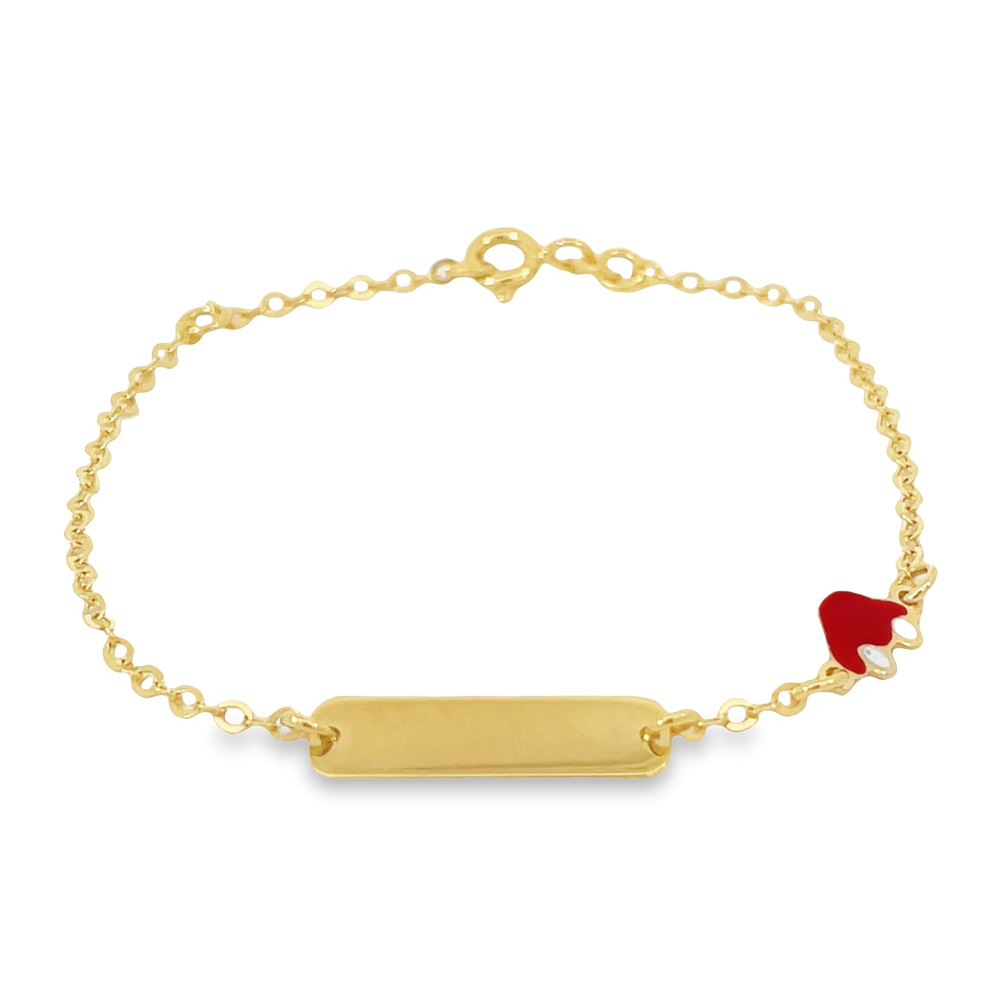 Top view of 14k Italian Made ID Car Children Bracelet