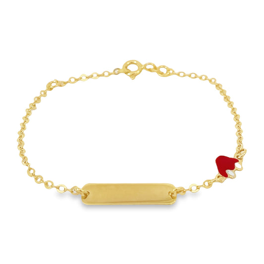 Top view of 14k Italian Made ID Car Children Bracelet