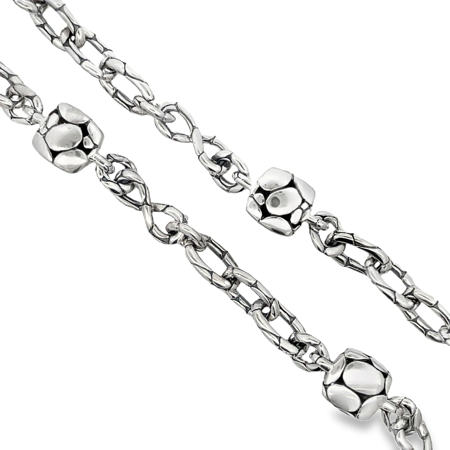 Top view of Estate John Hardy Kali Station Sterling Silver Necklace