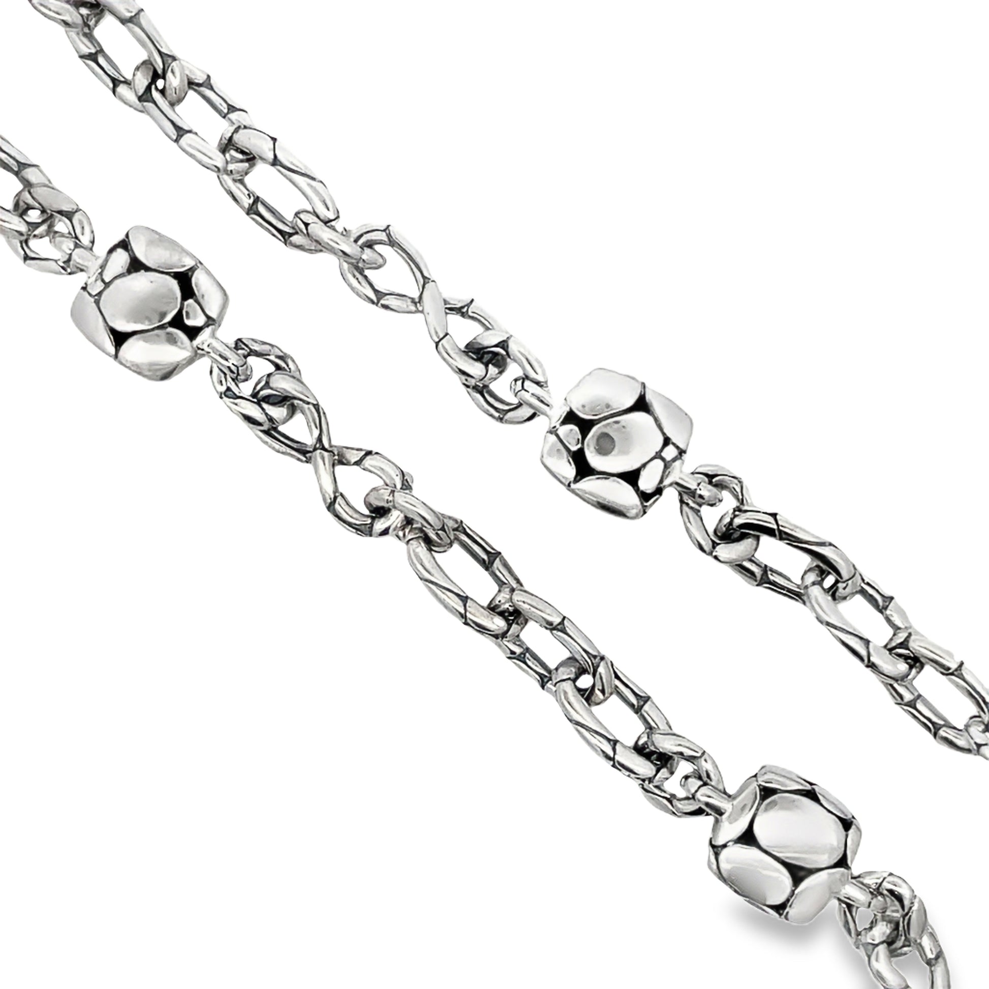 Top view of Estate John Hardy Kali Station Sterling Silver Necklace
