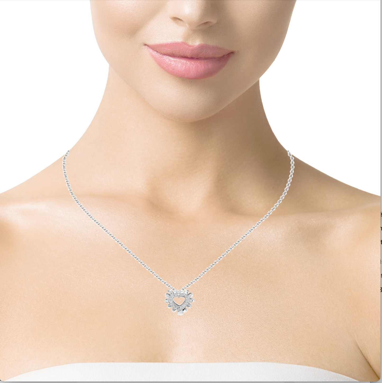 Heart Diamond Pendant Necklace 0.50 cts Try on View