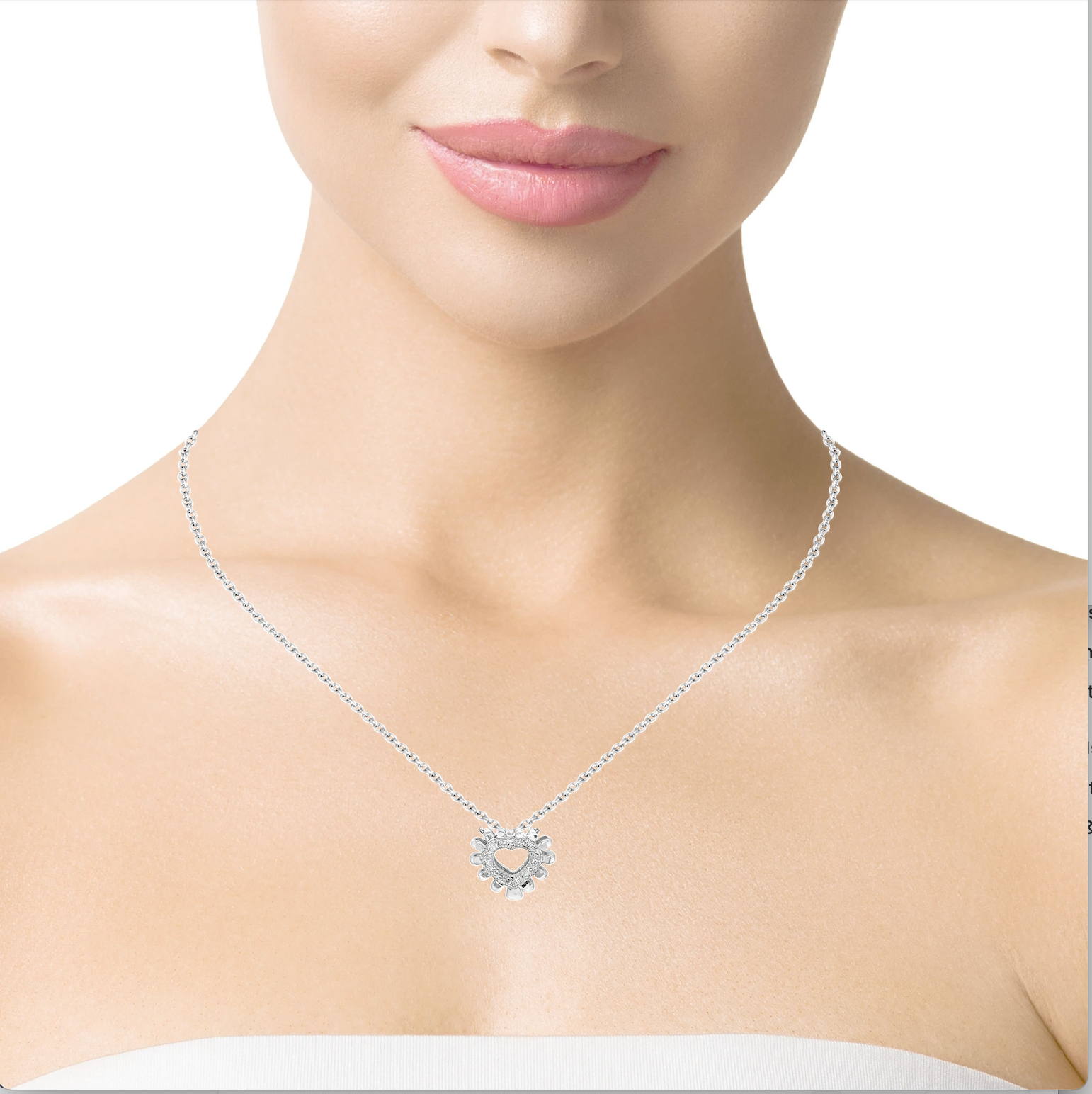 Heart Diamond Pendant Necklace 0.50 cts Try on View